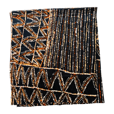 Scarves Australia Beach Sarongs Luxury Sarong -Indigenous Print - Black Ochre