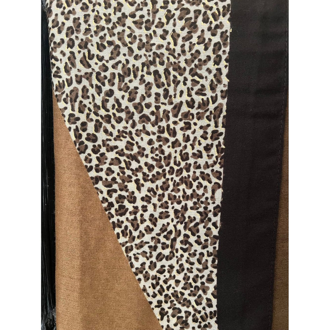Scarves Australia Fashion Scarf Animal Print Colour Block Scarf - Caramel Brown
