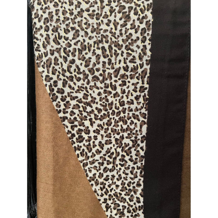 Scarves Australia Fashion Scarf Animal Print Colour Block Scarf - Caramel Brown