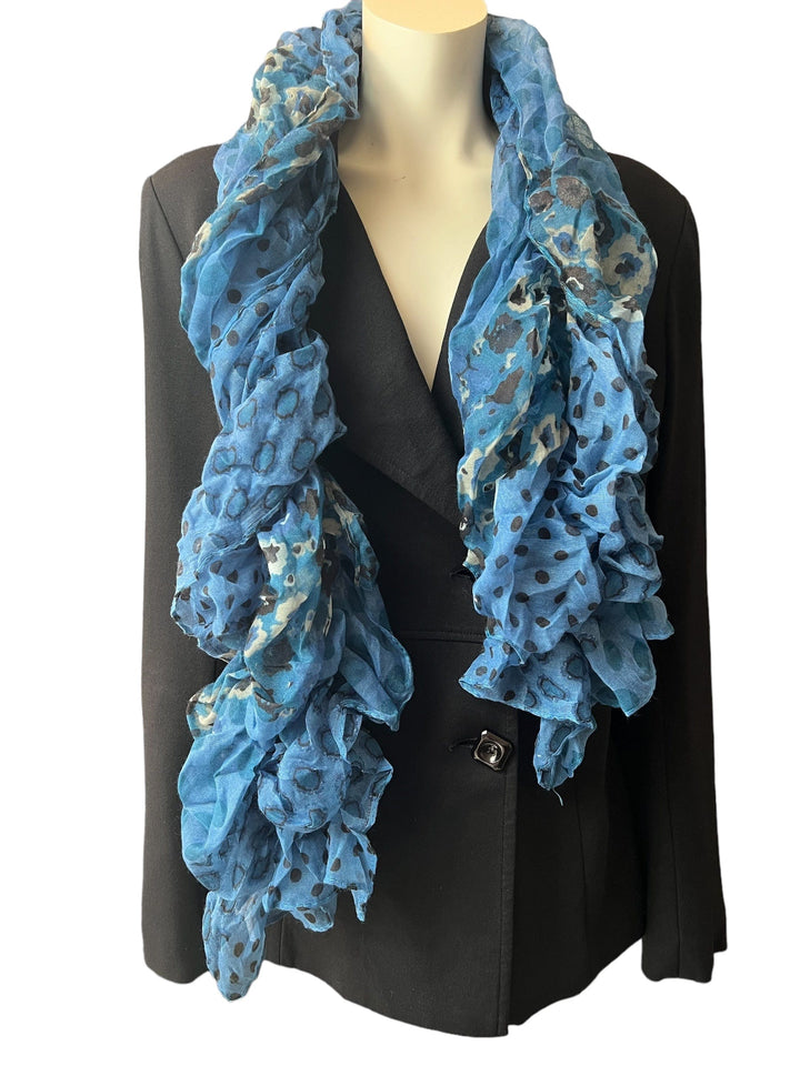 Scarves Australia Fashion Scarf Blue Polka Dot - Ruffle Scarf