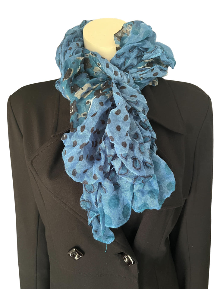 Scarves Australia Fashion Scarf Blue Polka Dot - Ruffle Scarf