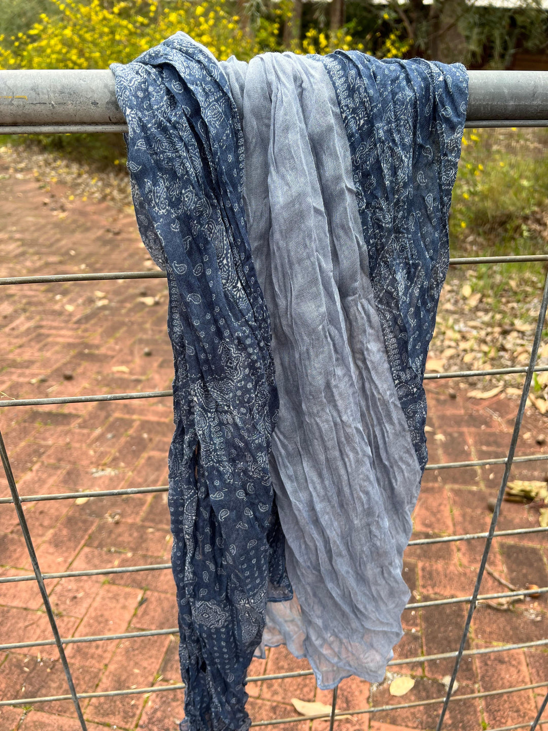 Scarves Australia Fashion Scarf Cotton Scarf - Indigo Blue Paisley - Unisex