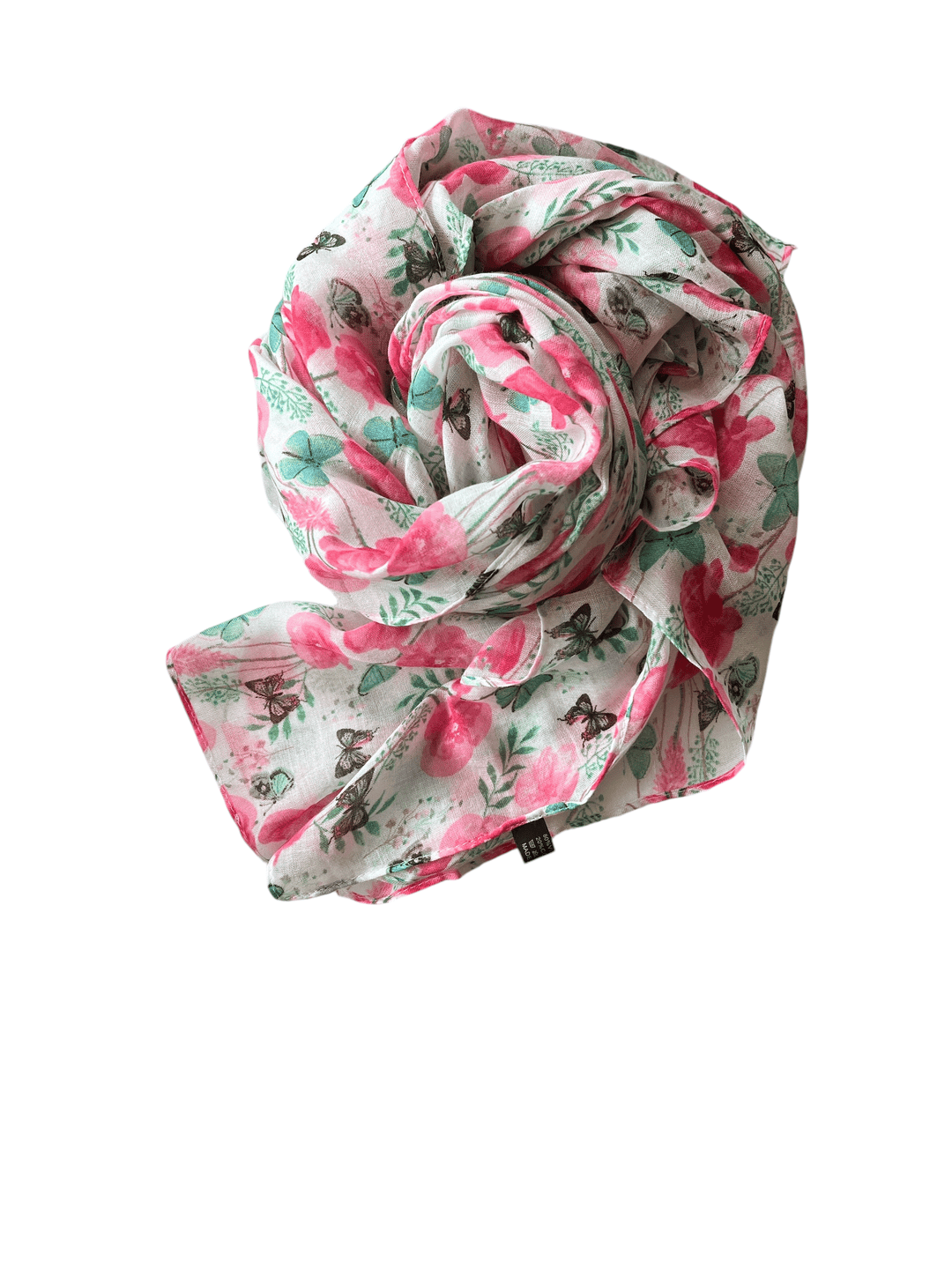 Scarves Australia Fashion Scarf Floral Scarf Pink with Green Butterflies