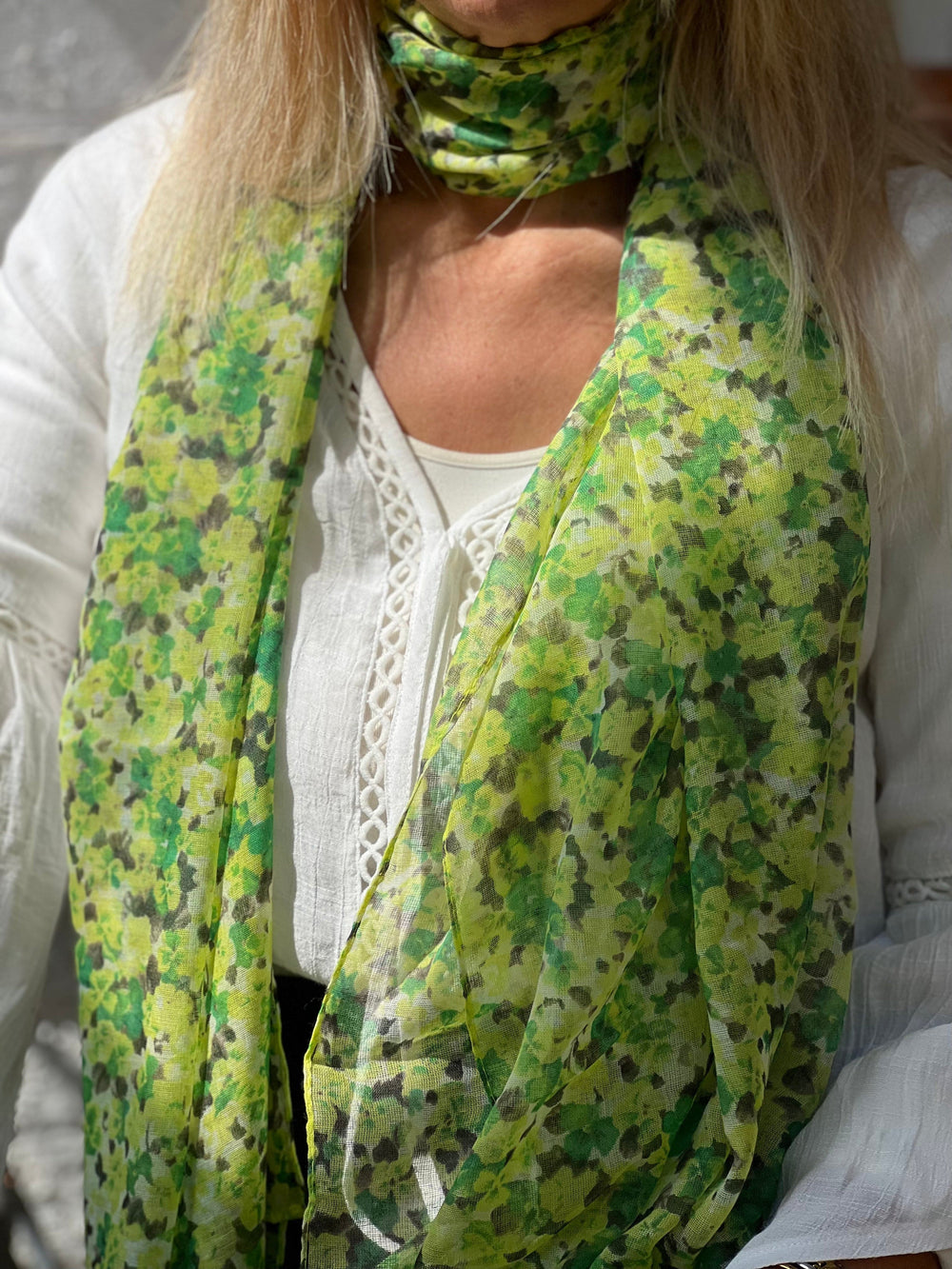 Scarves Australia Fashion Scarf 🌿 Floral Scarf - Shades of Green