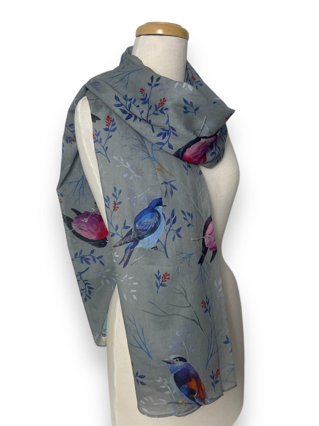 Scarves Australia Fashion Scarf Grey Bird Scarf - Cotton