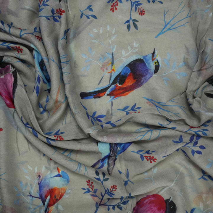 Scarves Australia Fashion Scarf Grey Bird Scarf - Cotton