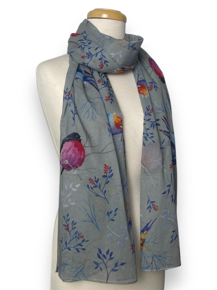 Scarves Australia Fashion Scarf Grey Bird Scarf - Cotton