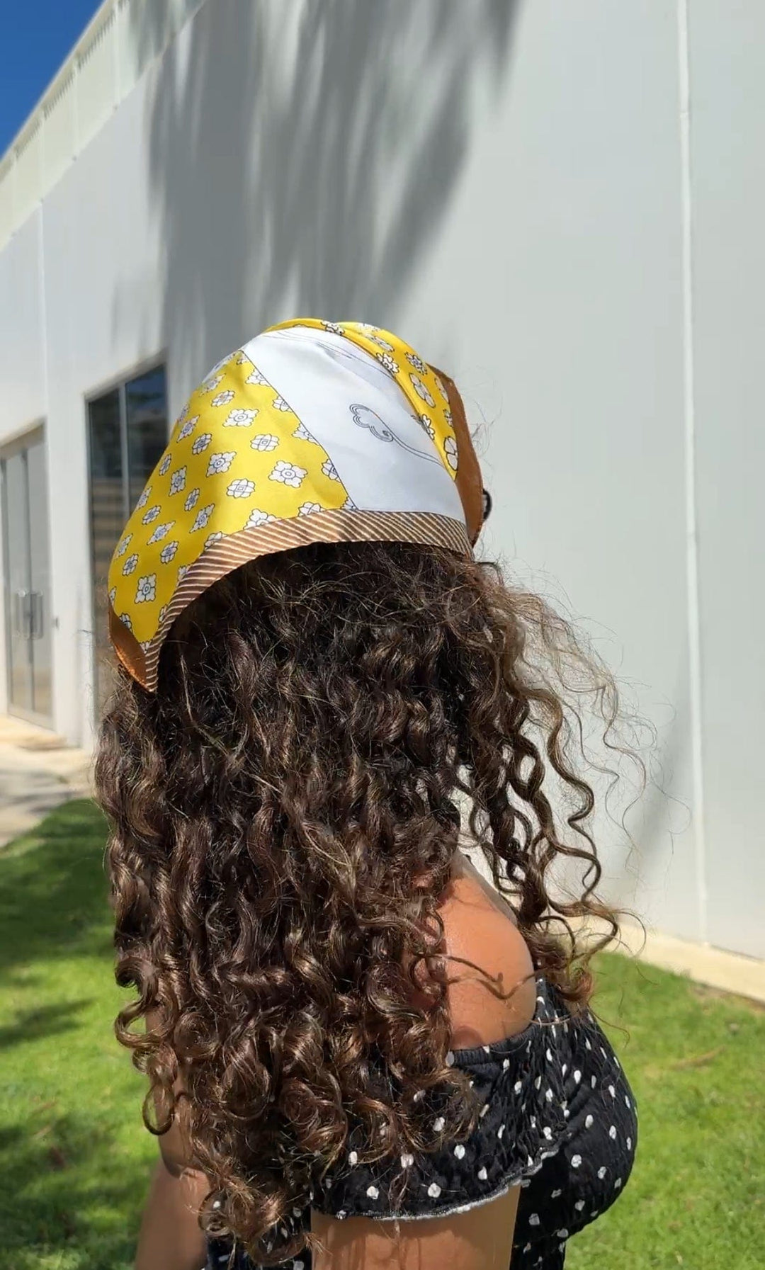 Scarves Australia Fashion Scarf Head Scarf - Neckerchief - Yellow Bronze Floral