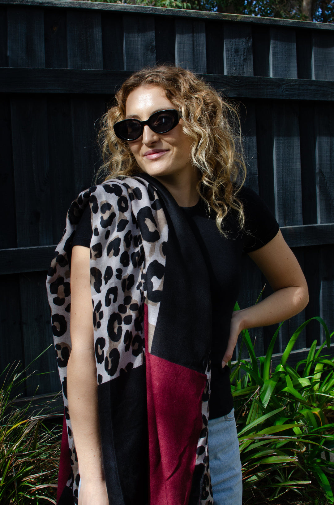Scarves Australia Fashion Scarf Leopard Print Scarf - Red Black Camel