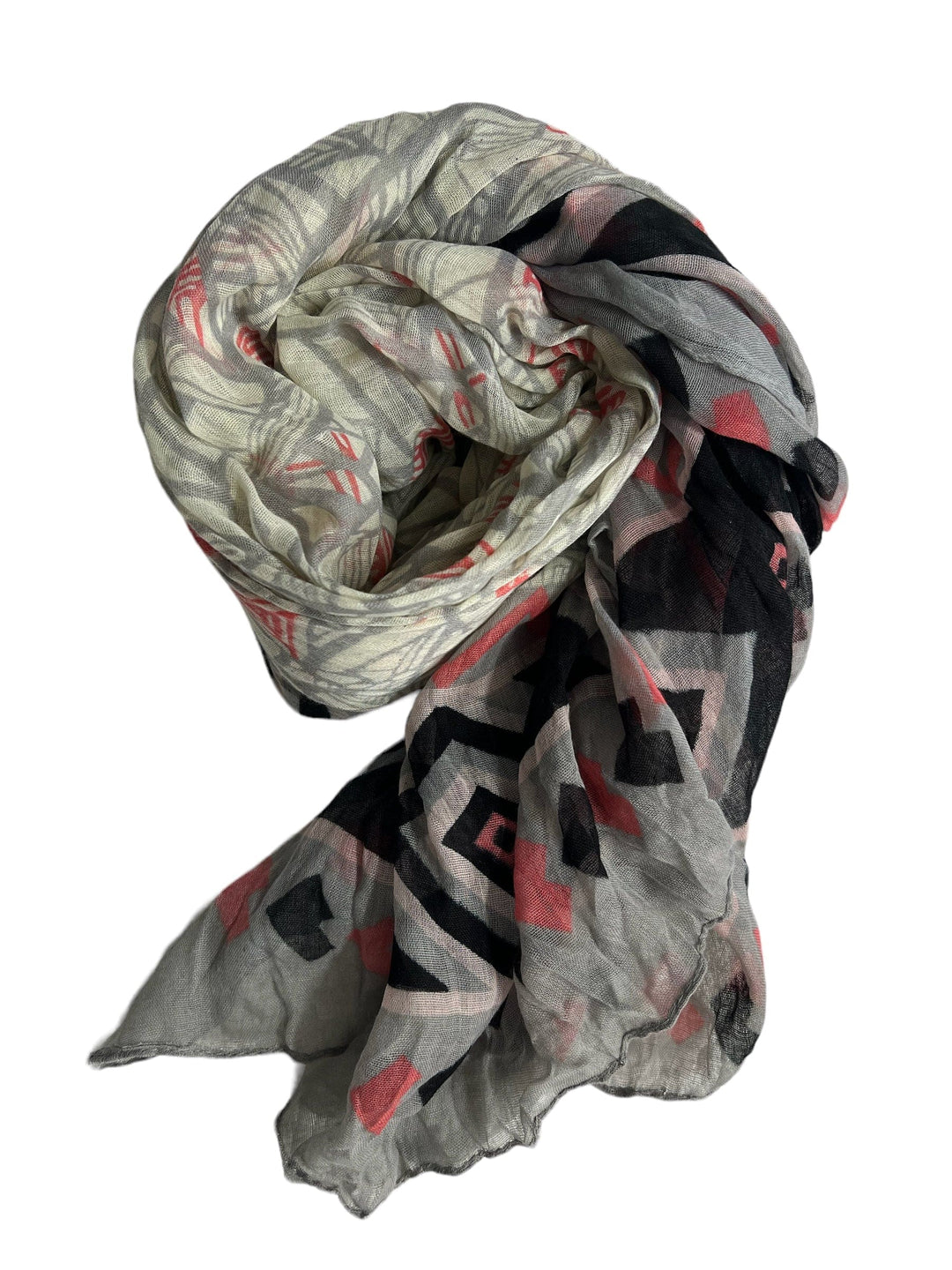 Scarves Australia Fashion Scarf Multicoloured Scarf - Grey Black Pink Geo Print