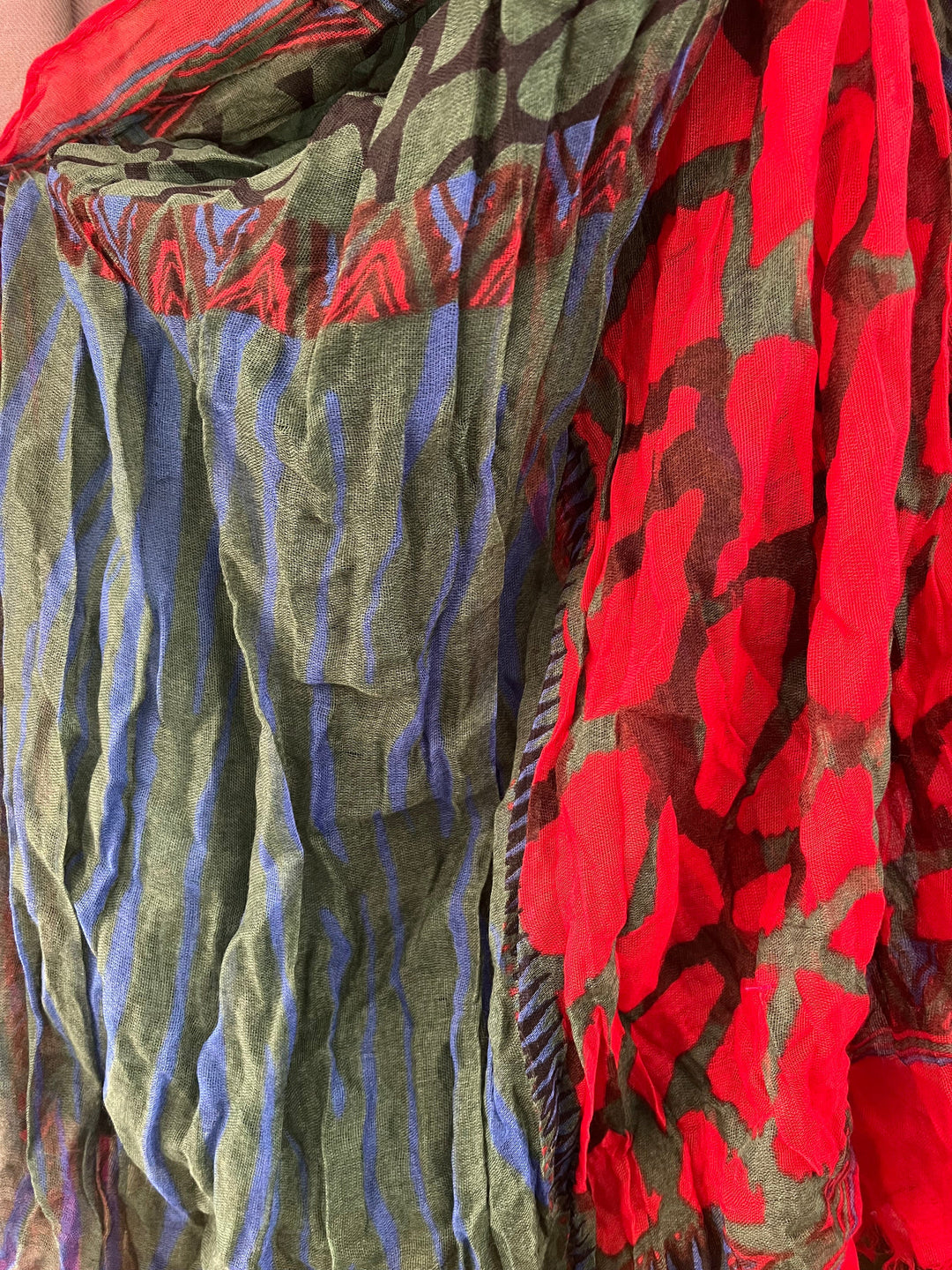 Scarves Australia Fashion Scarf Multicoloured Scarf - Red Green Blue Print