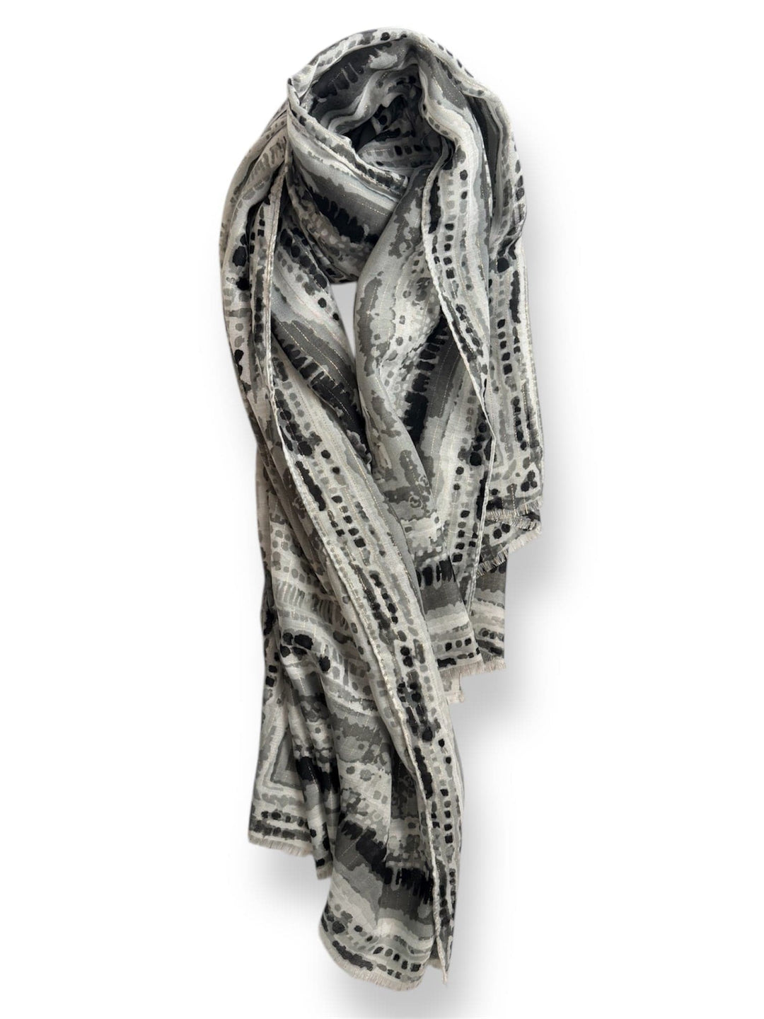Scarves Australia Fashion Scarf Scarf - Classic Black Grey Mottled Stripe