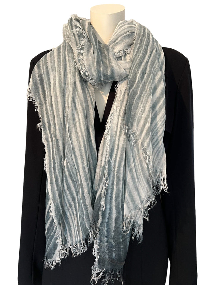 Scarves Australia Fashion Scarf Striped Scarf - Light Grey Blue Bohemian