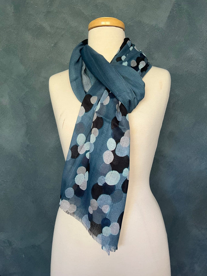 Scarves Australia Fashion Scarf Teal Dot Cotton Modal Scarf