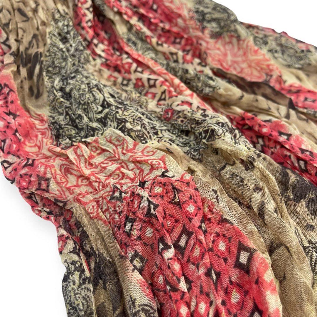 Scarves Australia Fashion Scarves Beige Camel patterned Scarf - Red Diamonds