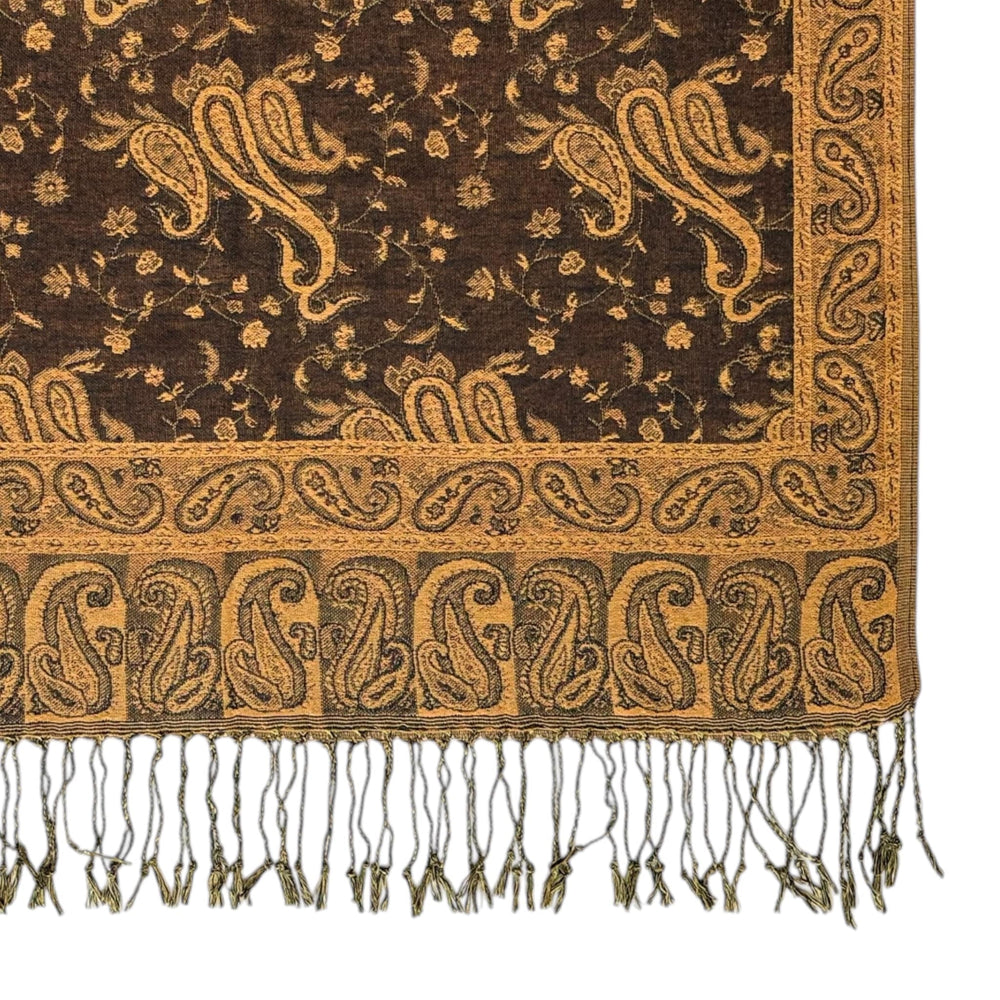 Scarves Australia Fashion Scarves Chocolate Ochre Paisley Scarf