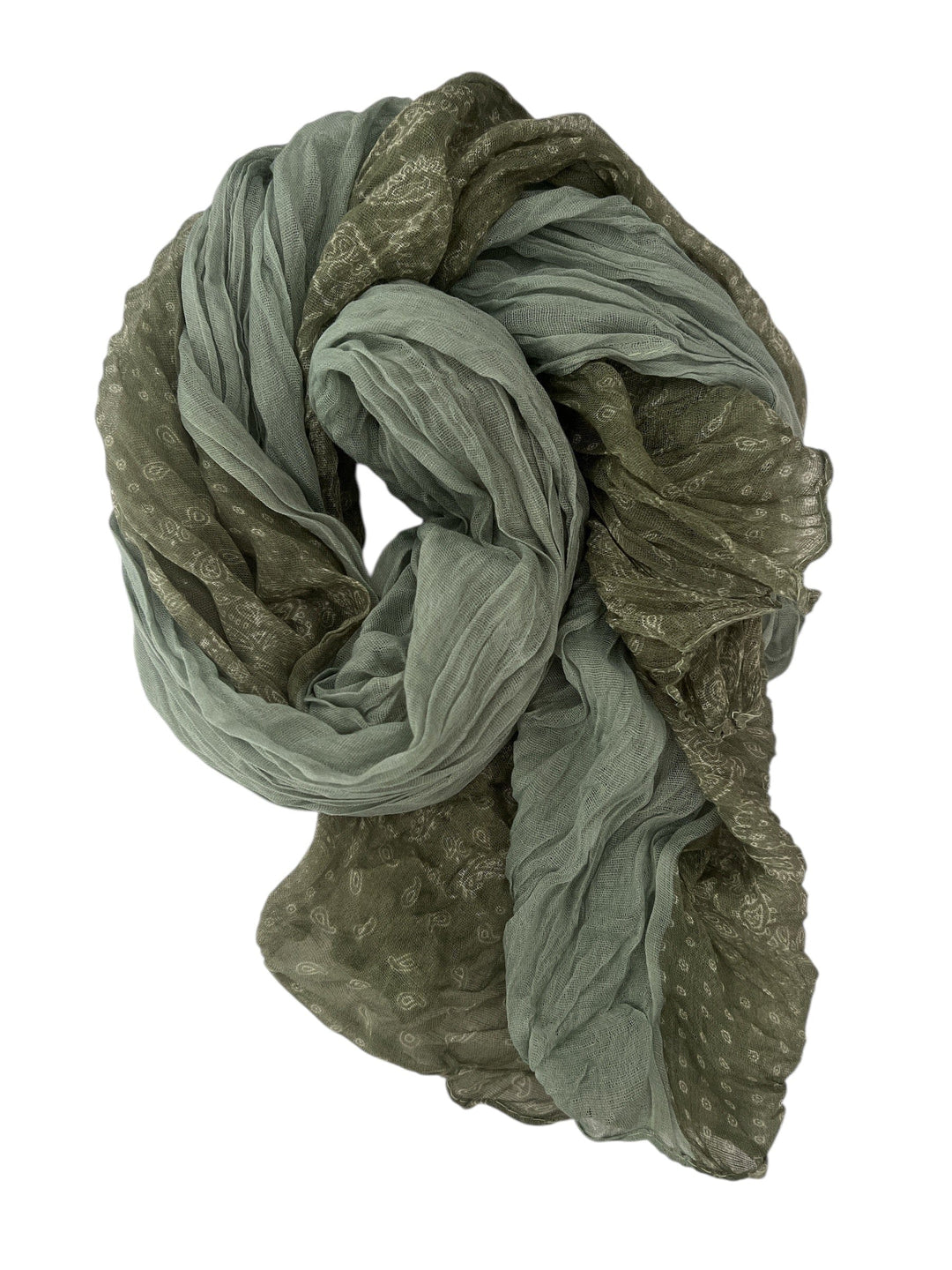 Scarves Australia Fashion Scarves Cotton Crinkle Scarf - Sage Green  Paisley