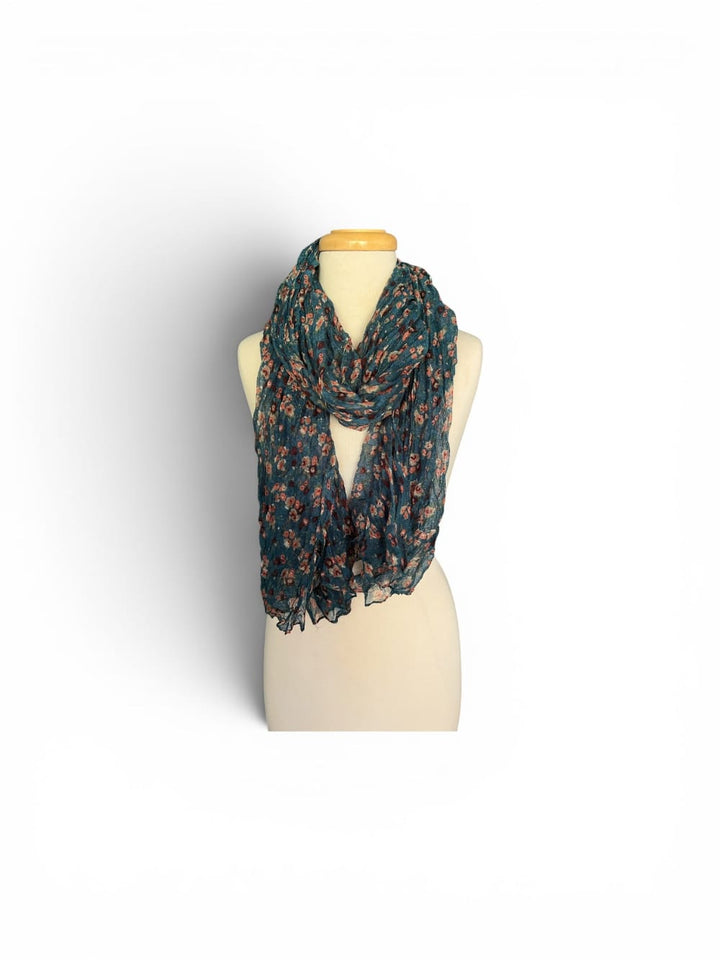 Scarves Australia Fashion Scarves Crinkle Scarf - Teal Floral