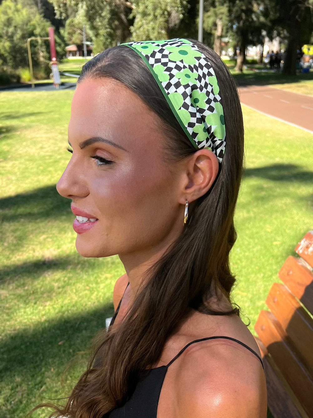 Scarves Australia Fashion Scarves Hair Band - Neck Tie - Green Floral Retro