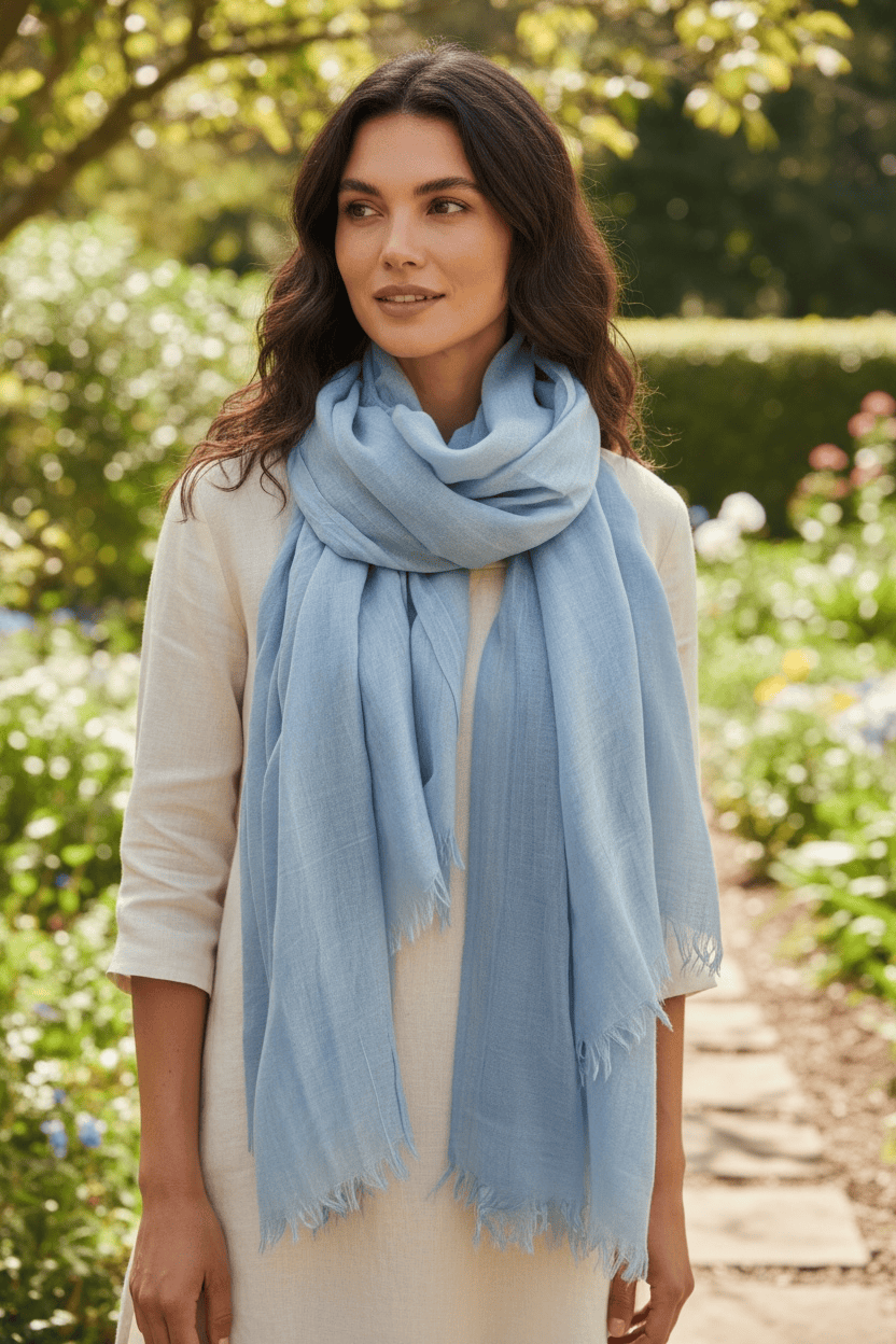 Scarves Australia Fashion Scarves Light Blue Scarf Plain