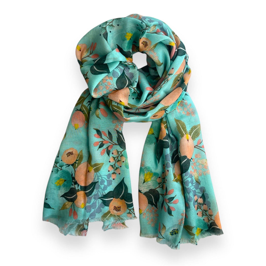 Scarves Australia Fashion Scarves Mint Green and Peach Floral Scarf