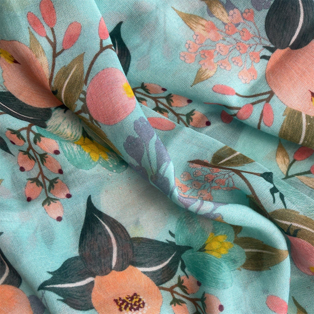 Scarves Australia Fashion Scarves Mint Green and Peach Floral Scarf