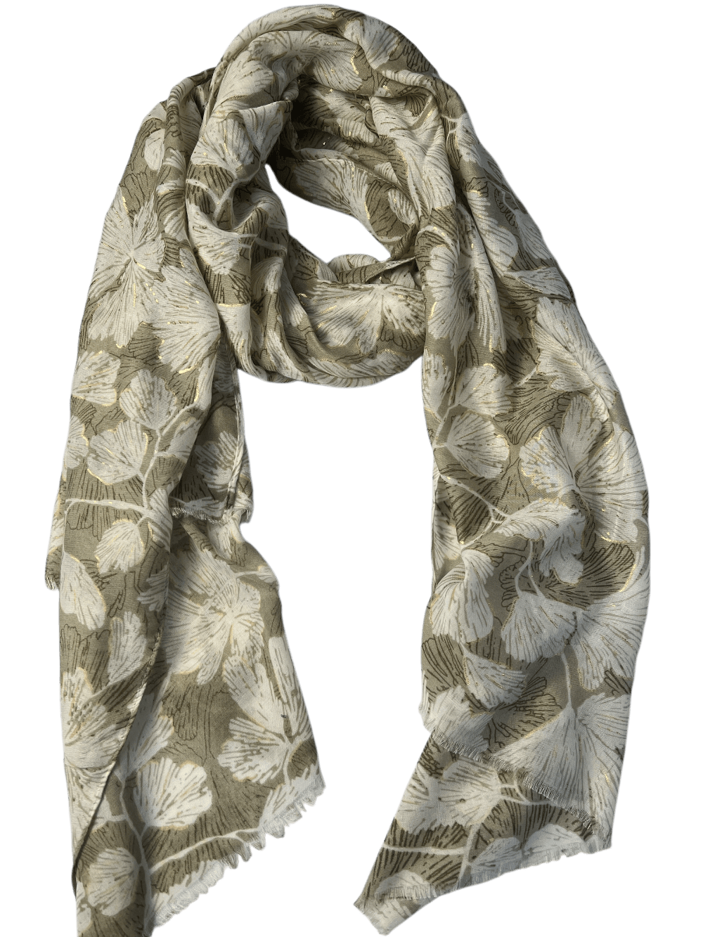 Scarves Australia Fashion Scarves Scarf - Sage Green Khaki Gold Foil