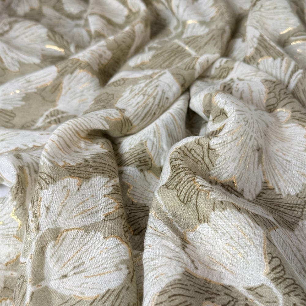 Scarves Australia Fashion Scarves Scarf - Sage Green Khaki Gold Foil