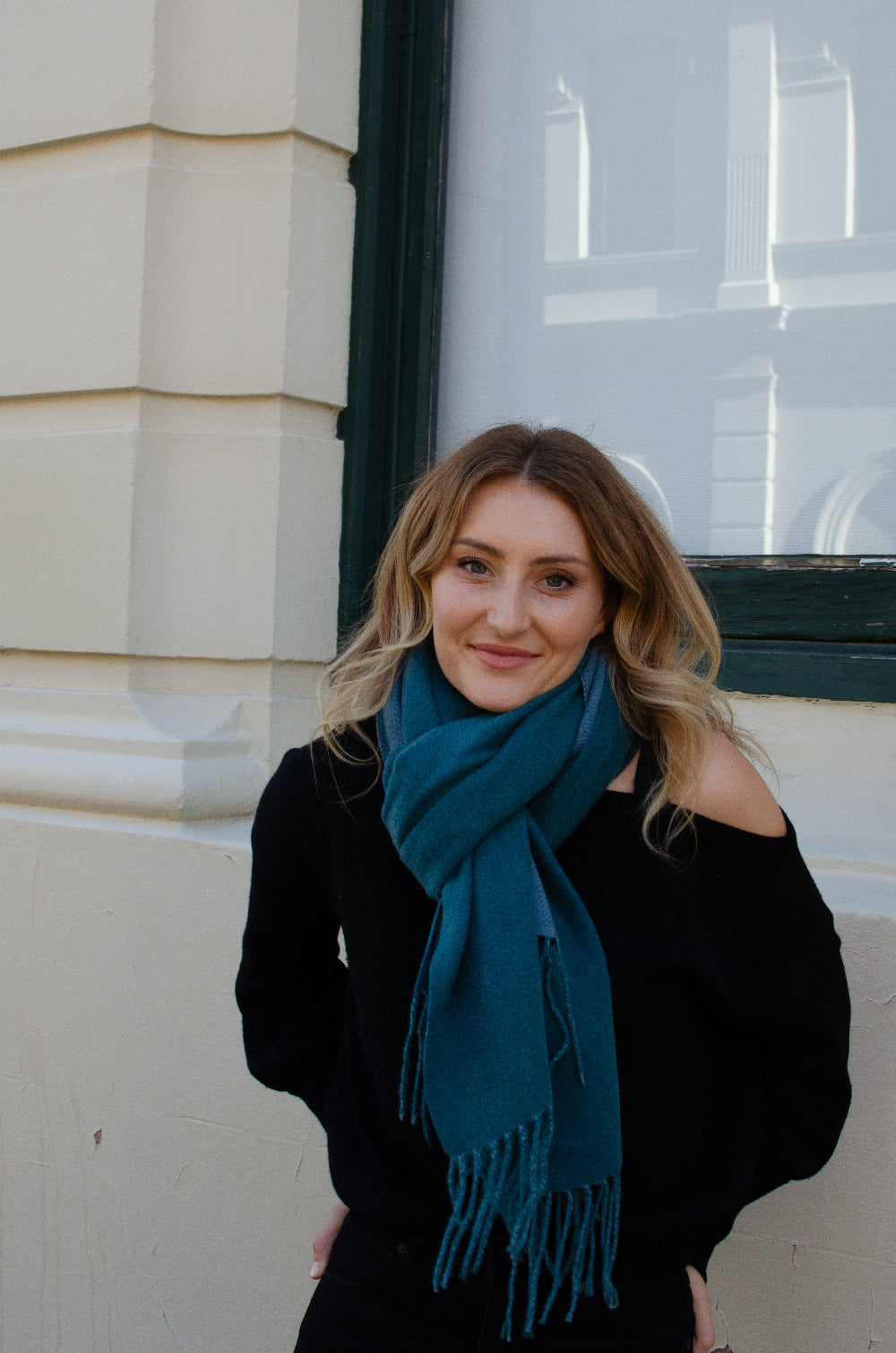 Scarves Australia Fashion Scarves Teal Winter Scarf - Duo Tone - Teal Blue