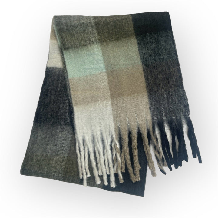 Scarves Australia Fashion Scarves ❄️ Thick Warm Plaid Scarf - Mint Grey