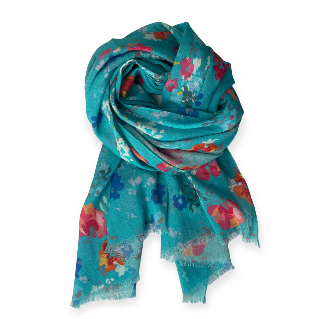 Scarves Australia Fashion Scarves Turquoise Scarf - Multicolour Floral