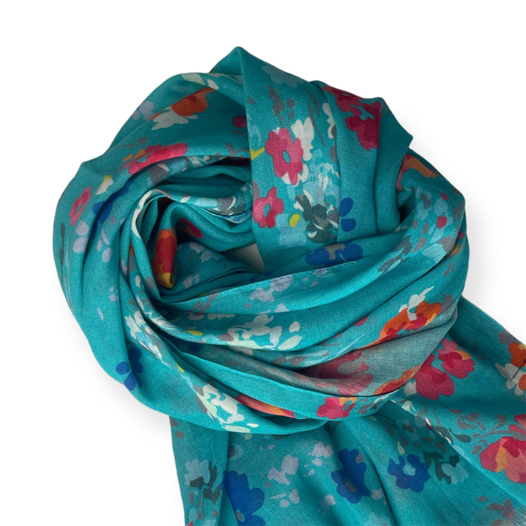 Scarves Australia Fashion Scarves Turquoise Scarf - Multicolour Floral