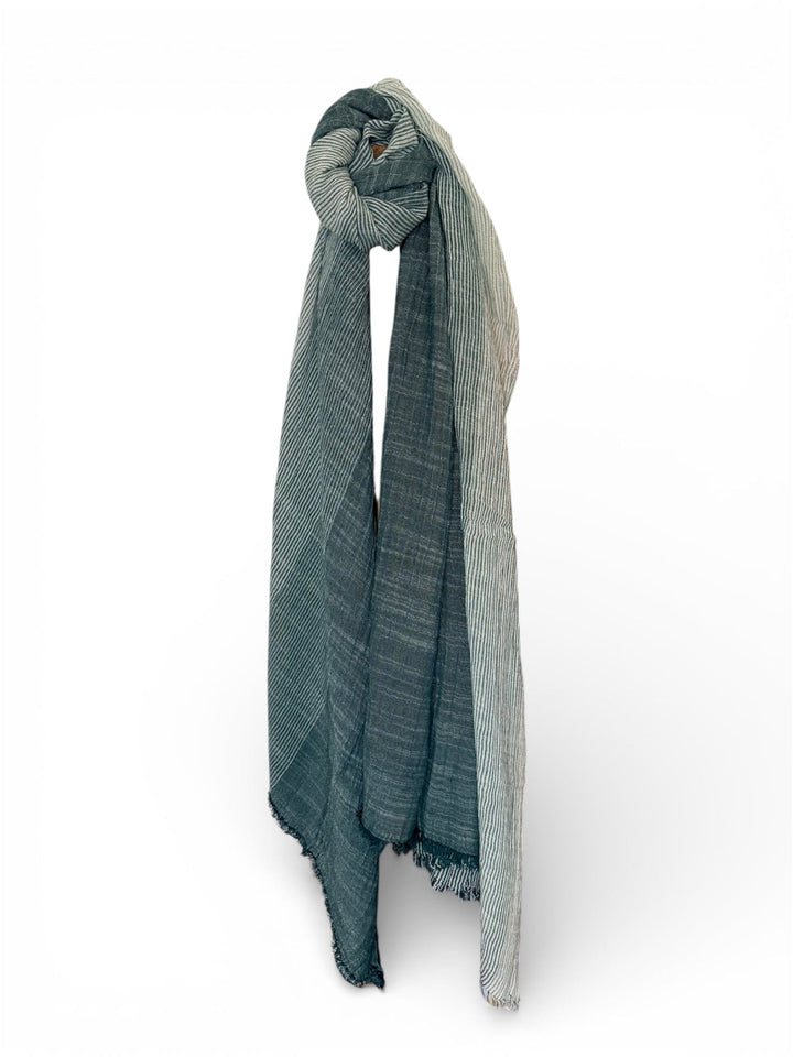 Scarves Australia Fashion Scarves Unisex Cotton Scarf - Deep Green Stripe