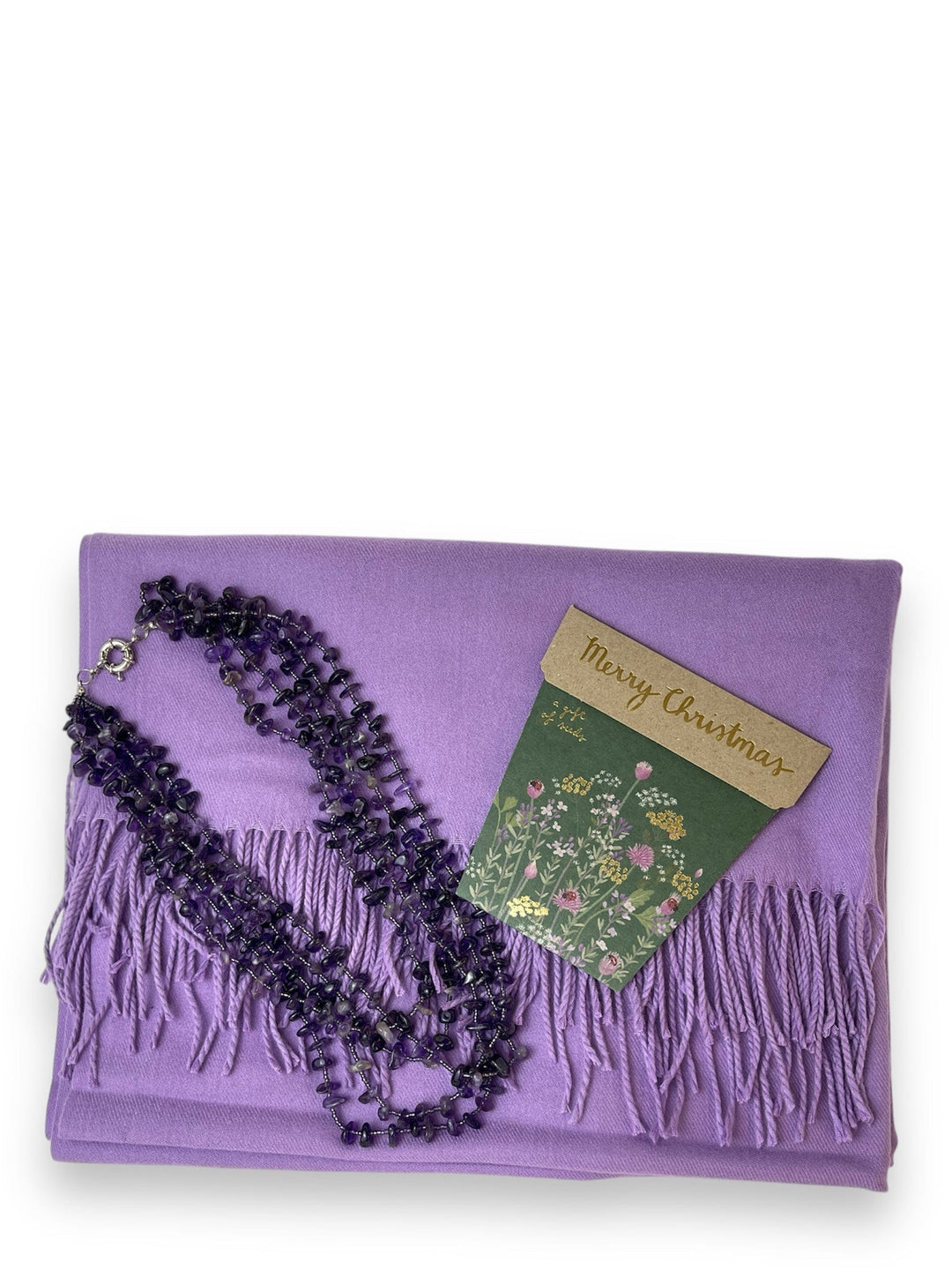 Scarves Australia Gift Packs 🎁 Gift Pack - Purple Pashmina Shawl + Necklet + Card