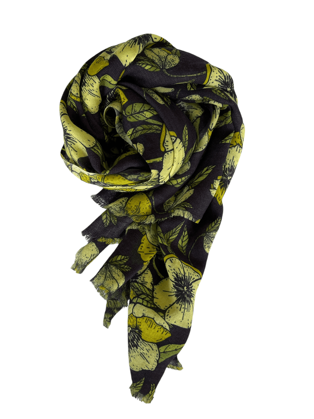 Scarves Australia Luxury Scarf 🍀  Floral Scarf - Navy Blue Green - Pure Wool Twill