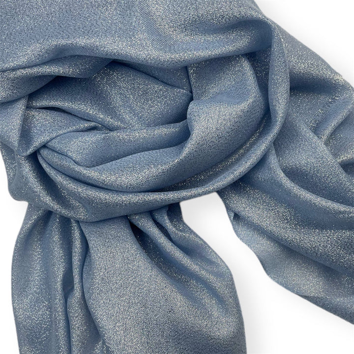 Scarves Australia Luxury Scarf Metallic Scarf - Light Blue Mist - Glamour Shawl