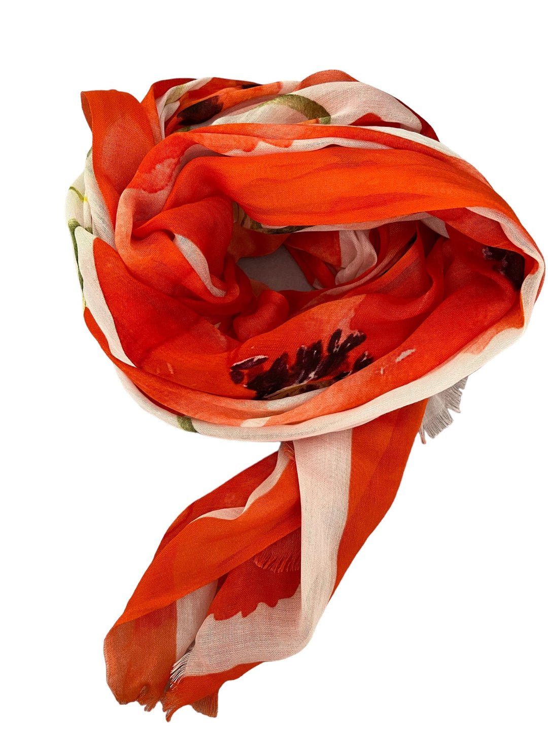 Scarves Australia Luxury Scarf Poppy Scarf Orange Red - Luxury Modal Shawl