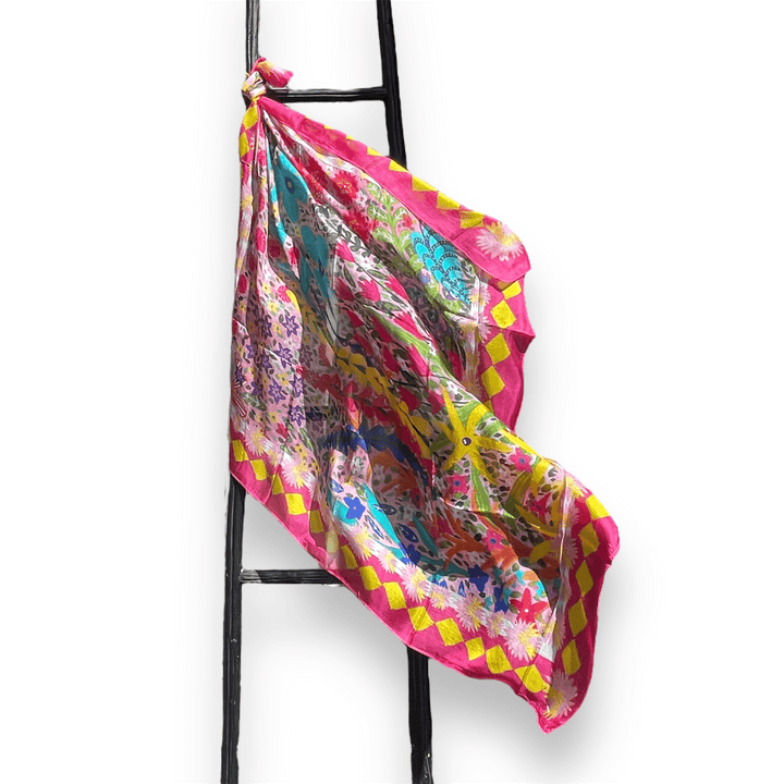 Scarves Australia Luxury Scarf 🌸 Silk Scarf - Pink Summer - Luxury