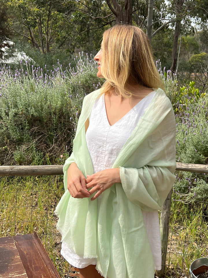 Scarves Australia Luxury Scarves Green ✨Luxury Shawk - Silk Cashmere - Green Pistachio