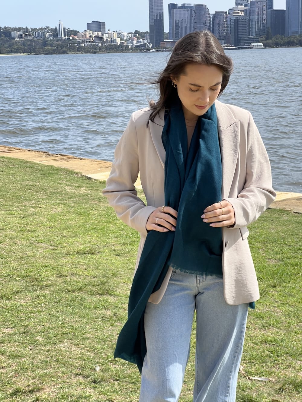 Scarves Australia Luxury Scarves Luxury Cashmere Silk Pashmina Shawl – Deep Teal Blue