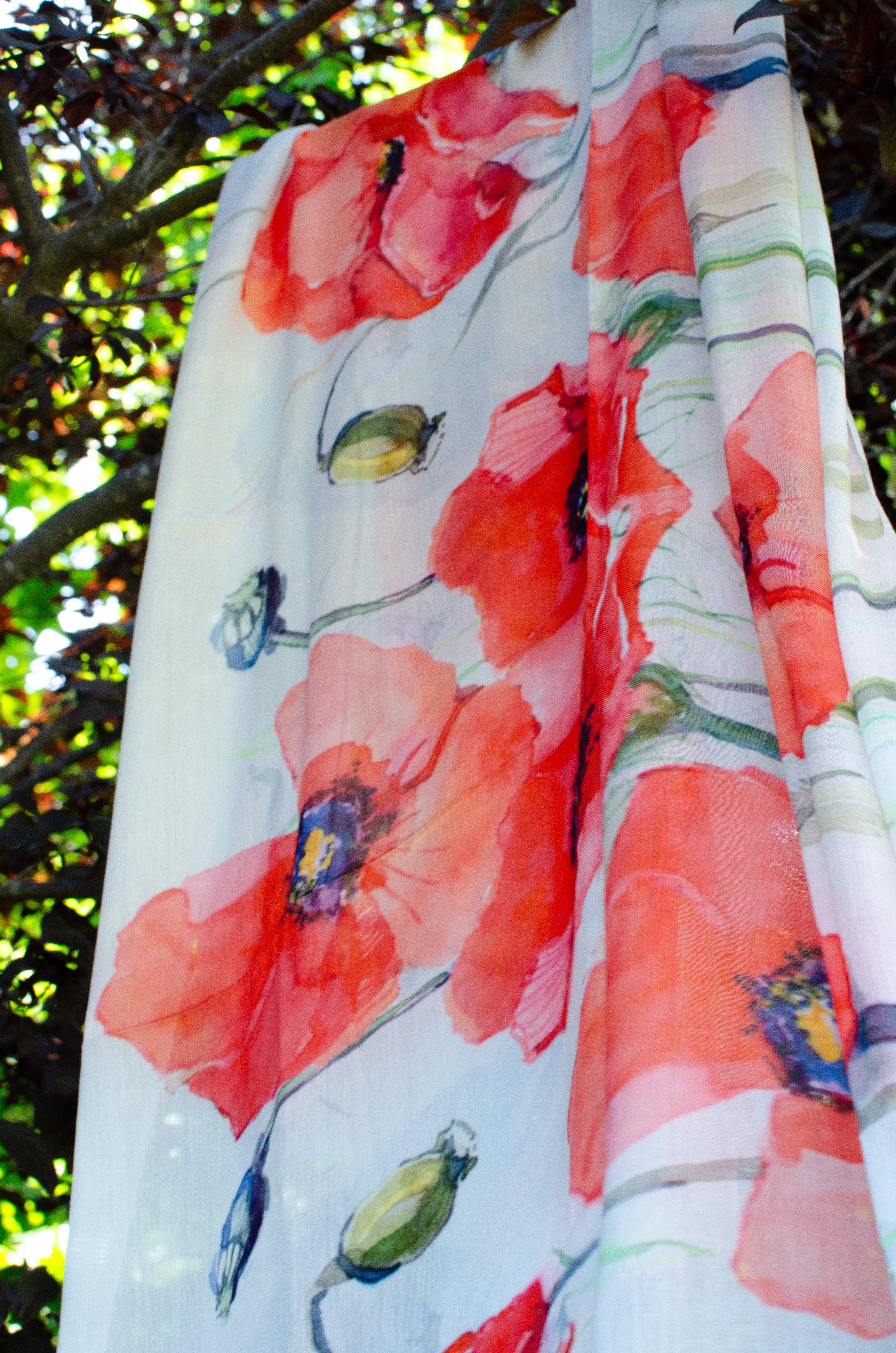 Scarves Australia Luxury Scarves 🌺  Luxury Poppy Scarf Red Bloom Deluxe