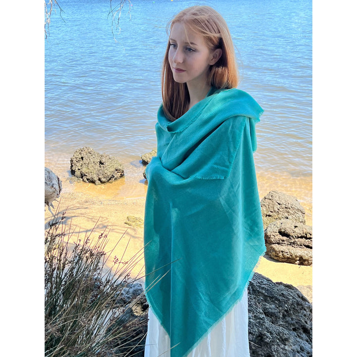 Scarves Australia Luxury Scarves Luxury Shawl - Deep Aegean Turquoise