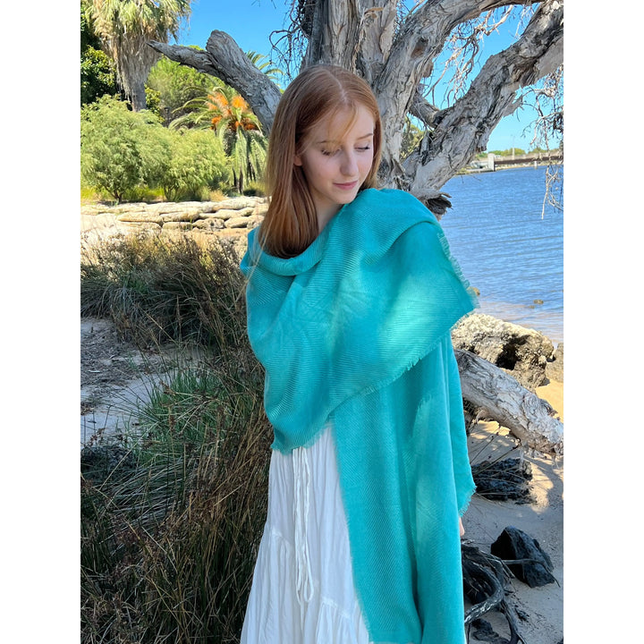 Scarves Australia Luxury Scarves Luxury Shawl - Deep Aegean Turquoise