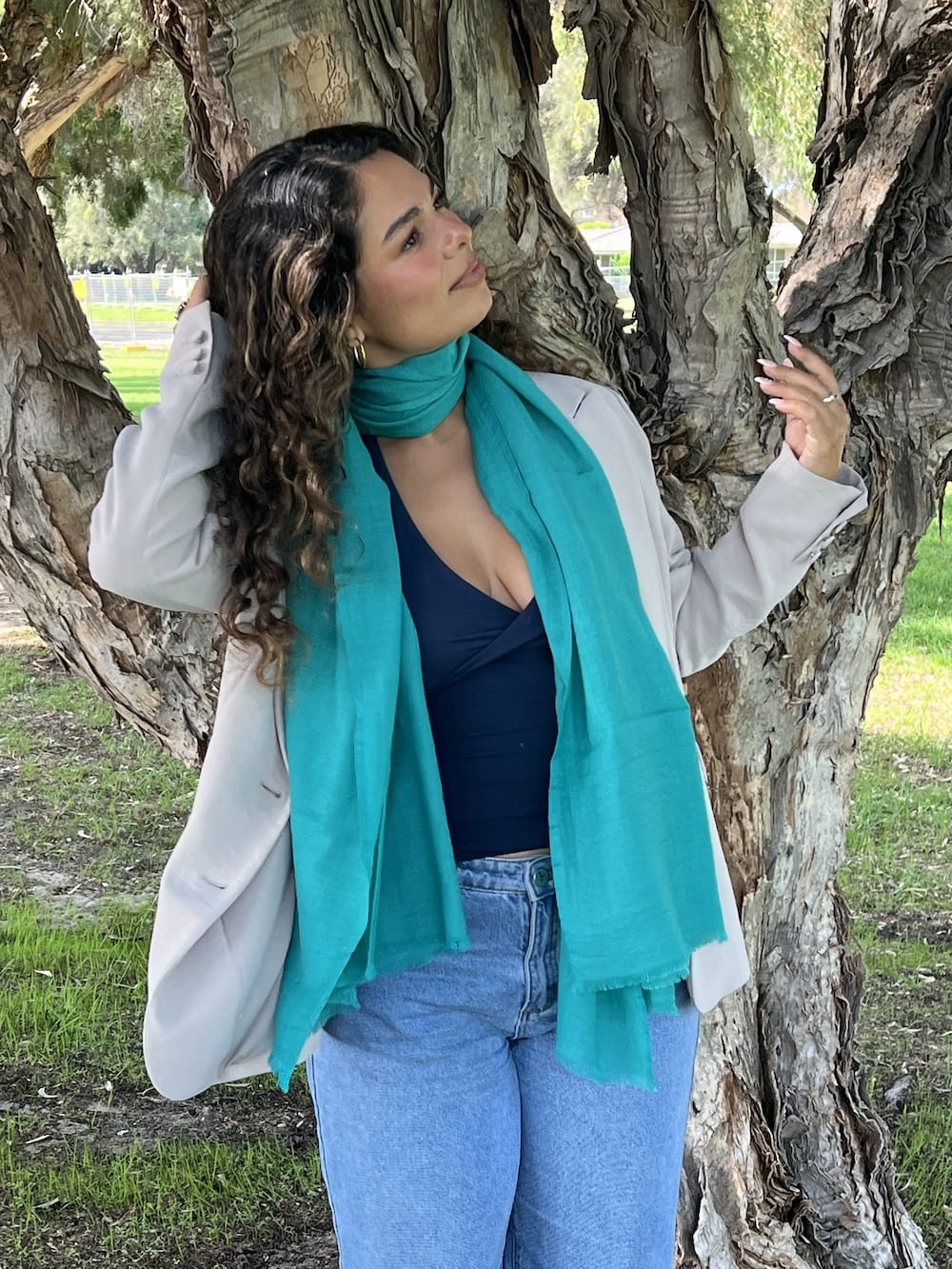 Scarves Australia Luxury Scarves Luxury Shawl - Deep Aegean Turquoise