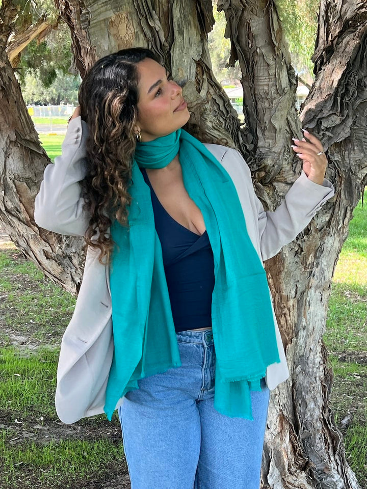 Scarves Australia Luxury Scarves Luxury Shawl - Deep Aegean Turquoise