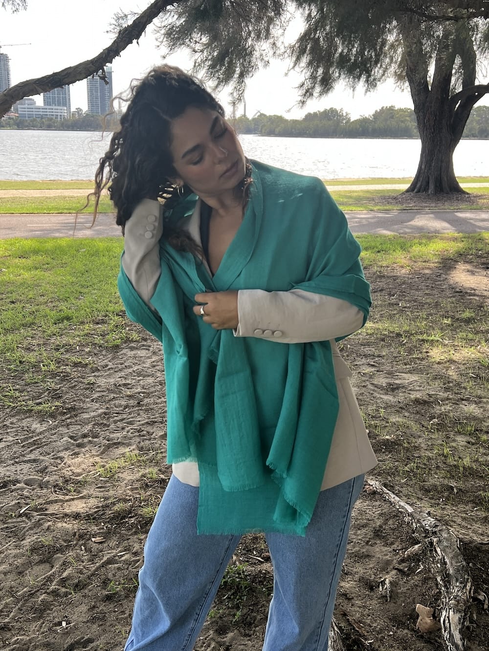 Scarves Australia Luxury Scarves Luxury Shawl - Deep Aegean Turquoise