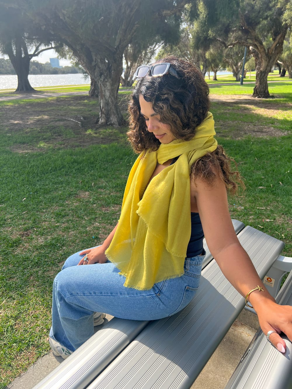 Scarves Australia Luxury Scarves Luxury Shawl - Pure Cashmere -Chartreuse