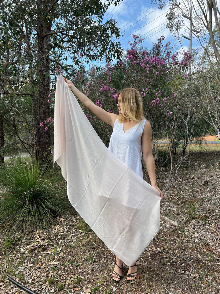 Scarves Australia Luxury Scarves ✨ Luxury Shawl - Silk Cashmere - Delicate Rose Quartz