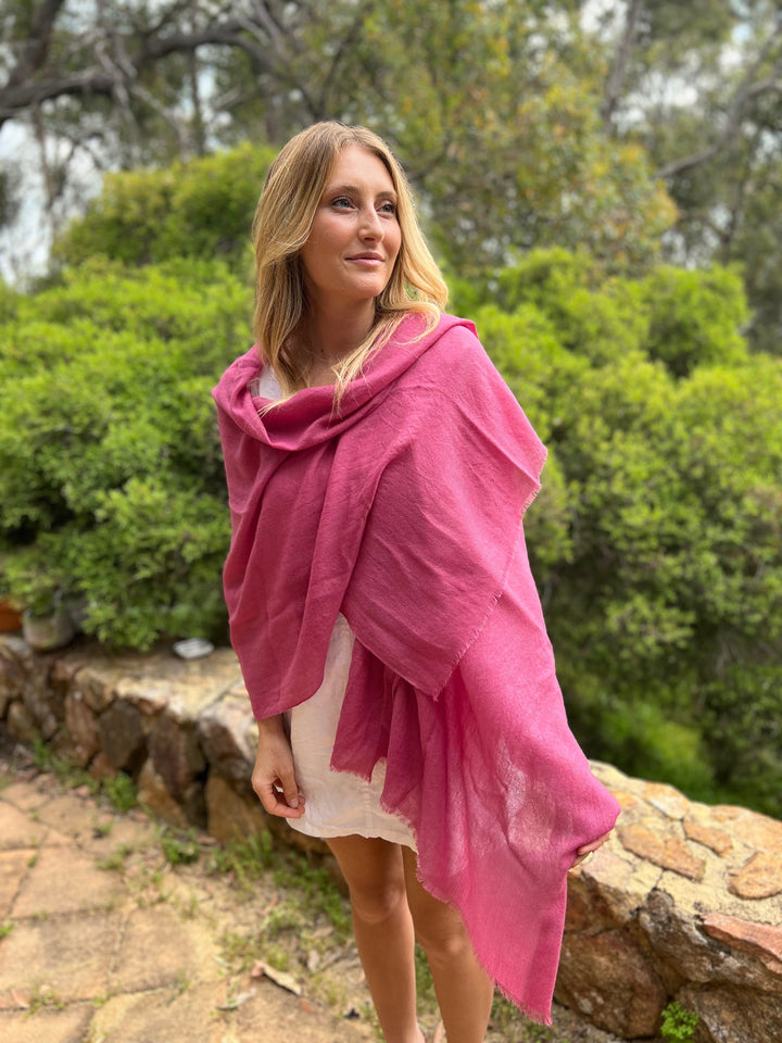 Scarves Australia Luxury Scarves Luxury Shawl - Silk Cashmere - Raspberry