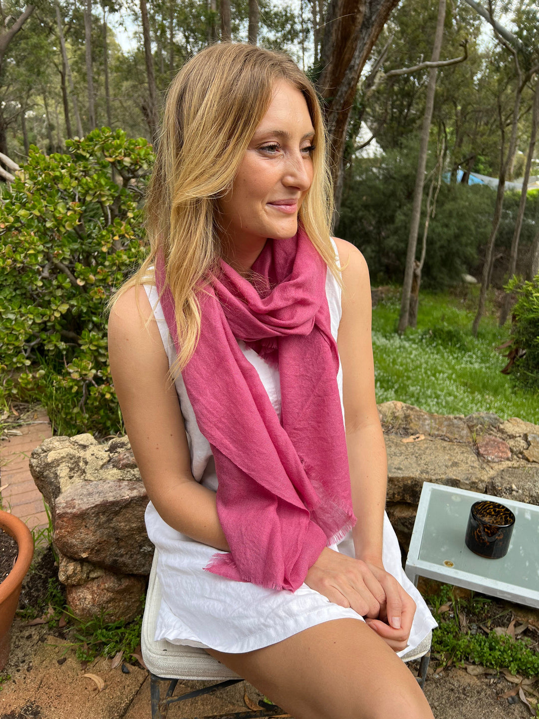 Scarves Australia Luxury Scarves Luxury Shawl - Silk Cashmere - Raspberry